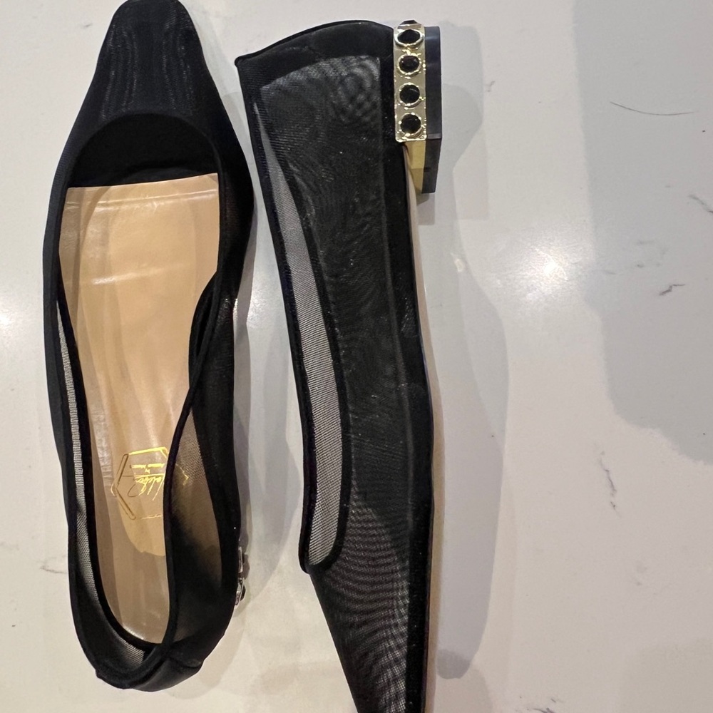 Nalebe Aurum Mesh Black Flats NWT w/ Box & Dust Bag! Size 39. Never worn.